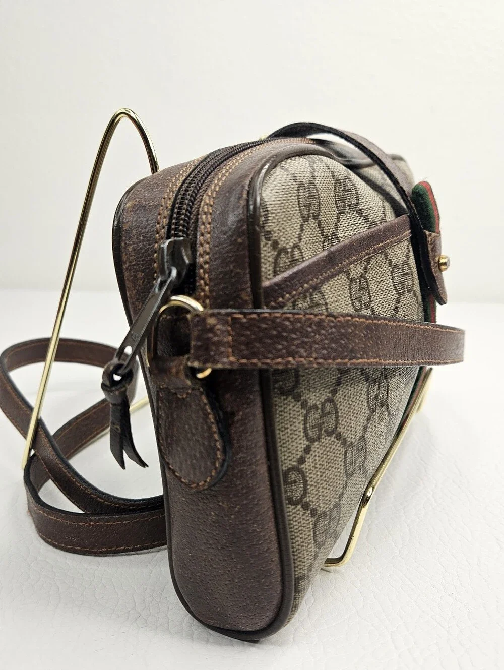 Authentic 80s Gucci GG Supreme Sherry  Ophidia Camera Crossbody Shoulder Bag